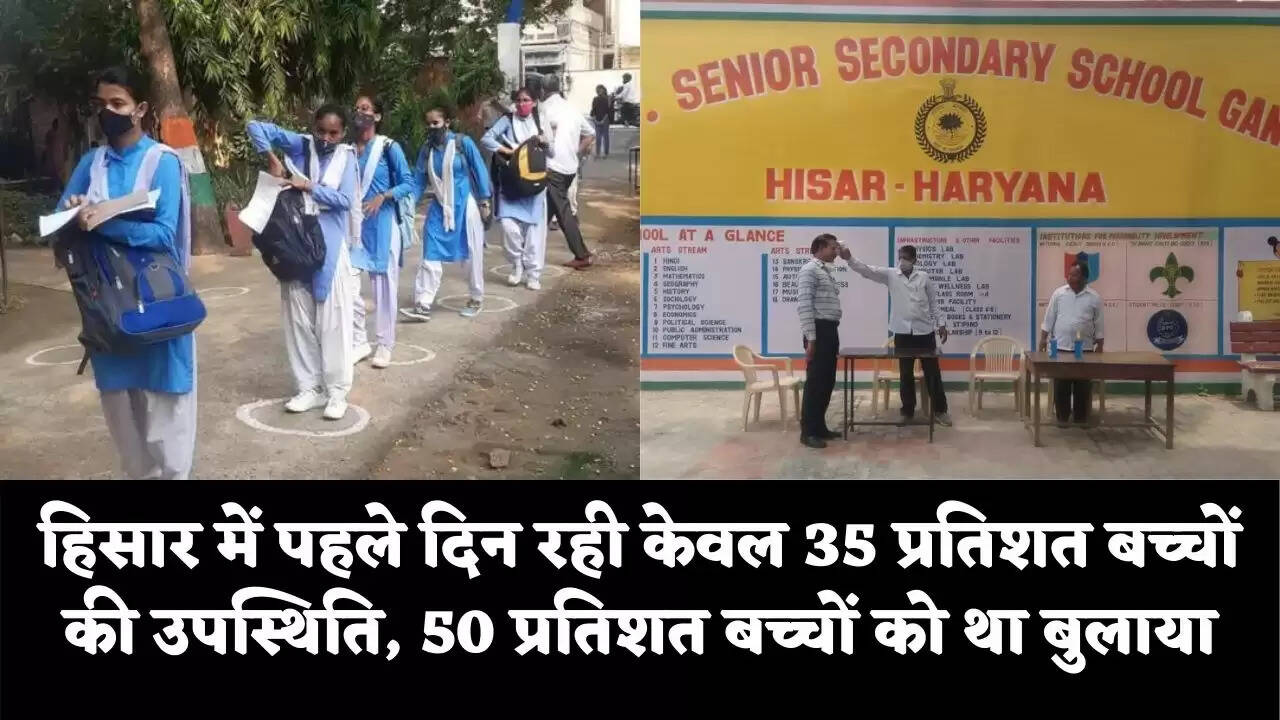 हिसार में पहले दिन रही केवल 35 प्रतिशत बच्चों की उपस्थिति, 50 प्रतिशत बच्चों को था बुलाया