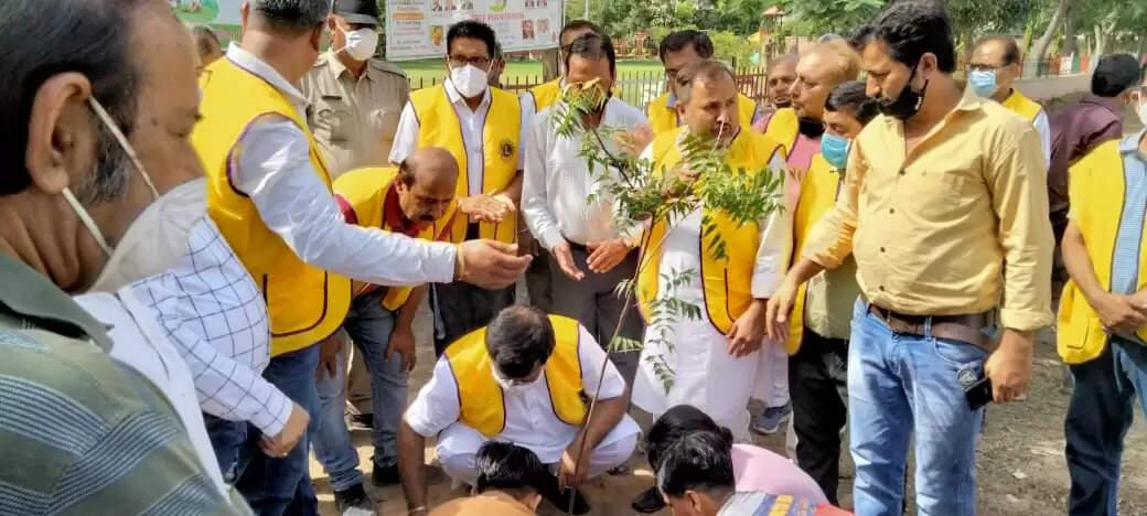 एकता पार्क को हराभरा करने के लिए लगाए पचास पौधे