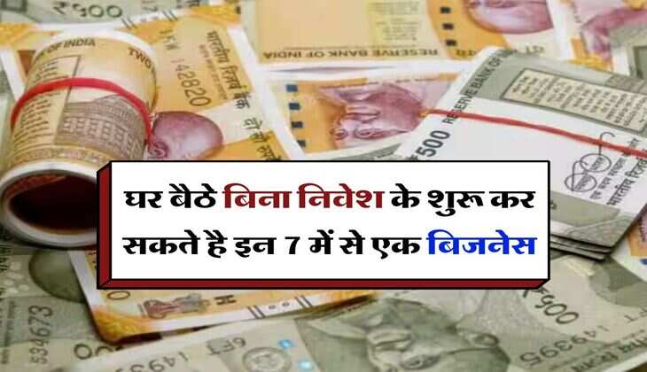 Business Idea : घर बैठे बिना निवेश के शुरू कर सकते है इन 7 में से एक बिजनेस, होगी तगड़ी कमाई