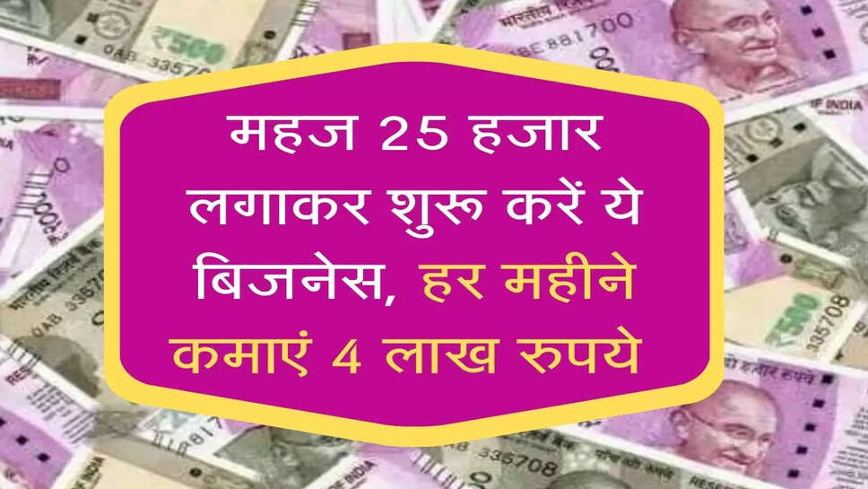 महज 25 हजार लगाकर शुरू करें ये बिजनेस, हर महीने कमाएं 4 लाख रुपये&nbsp;