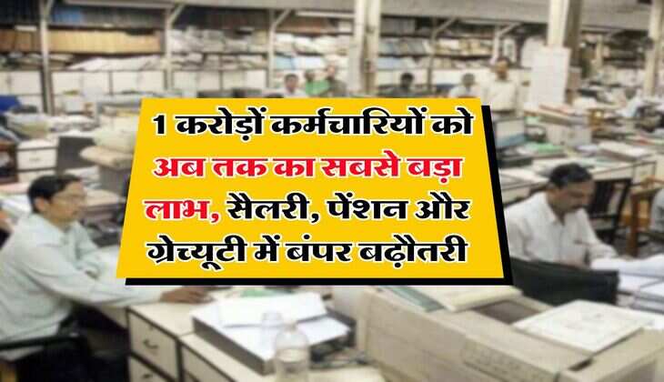 8th Pay Commission : 1 करोड़ों कर्मचारियों को अब तक का सबसे बड़ा लाभ, सैलरी, पेंशन और ग्रेच्युटी में बंपर बढ़ौतरी