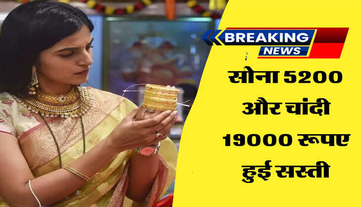 सोना 5200 और चांदी 19000 रूपए हुई सस्ती