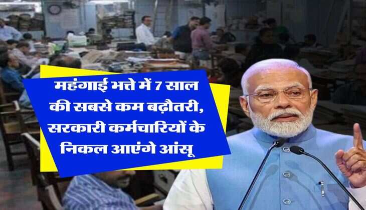 DA Hike : महंगाई भत्ते में 7 साल की सबसे कम बढ़ौतरी, सरकारी कर्मचारियों के निकल आएंगे आंसू
