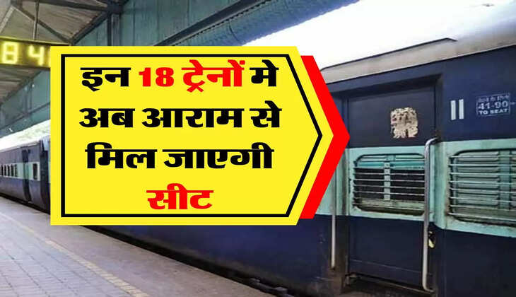 Railway Update : ट्रेन पैसेंजर्स के लिए बड़ी राहत, इन 18 ट्रेनों मे अब आराम से मिल जाएगी सीट