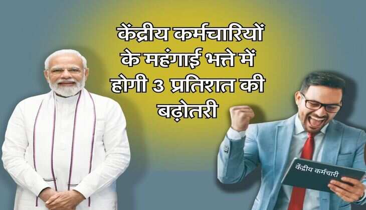 7th Pay Commission DA Hike : केंद्रीय कर्मचारियों के महंगाई भत्ते में हाेगी 3 प्रतिशत की बढ़ोतरी, सैलरी में 20484 रुपए की होगी वृद्धि