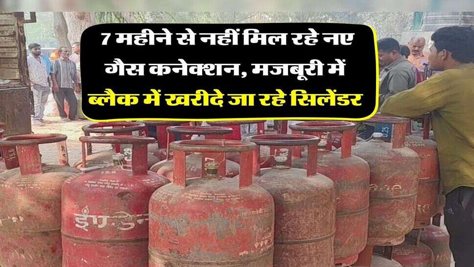LPG gas connection : 7 महीने से नहीं मिल रहे नए गैस कनेक्शन, मजबूरी में ब्लैक में खरीदे जा रहे सिलेंडर