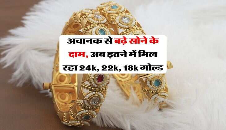 Gold Price : अचानक से बढ़े सोने के दाम, अब इतने में मिल रहा 24k, 22k, 18k गोल्ड
