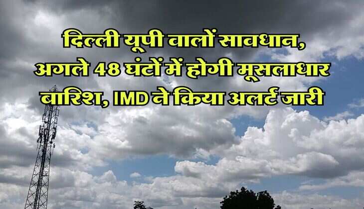 Delhi Up me barish : दिल्ली यूपी वालों सावधान,&nbsp;अगले 48 घंटों में होगी मूसलाधार बारिश, IMD ने किया अलर्ट जारी