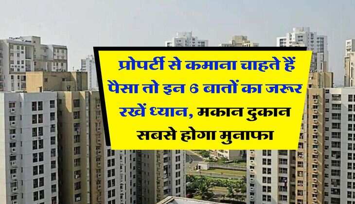 Real Estate Update : प्रोपर्टी से कमाना चाहते हैं पैसा तो इन 6 बातों का जरूर रखें ध्यान, मकान दुकान सबसे होगा मुनाफा