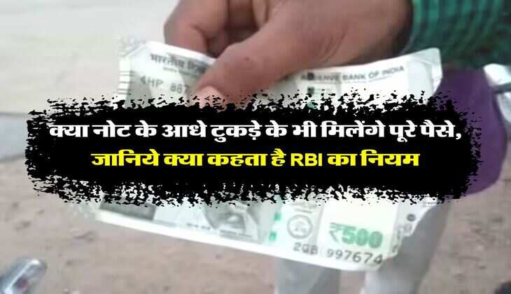 RBI Guidelines : क्या नोट के आधे टुकड़े के भी मिलेंगे पूरे पैसे, जानिये क्या कहता है RBI का नियम