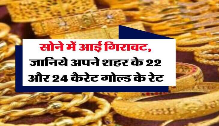 Gold Rate : सोने में आई गिरावट, जानिये अपने शहर के 22 और 24 कैरेट गोल्ड के रेट