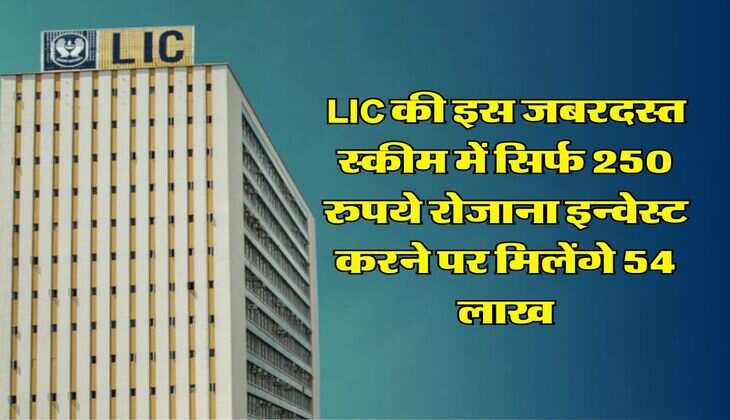LIC की इस जबरदस्त स्कीम में सिर्फ 250 रुपये रोजाना इन्वेस्ट करने पर मिलेंगे 54 लाख