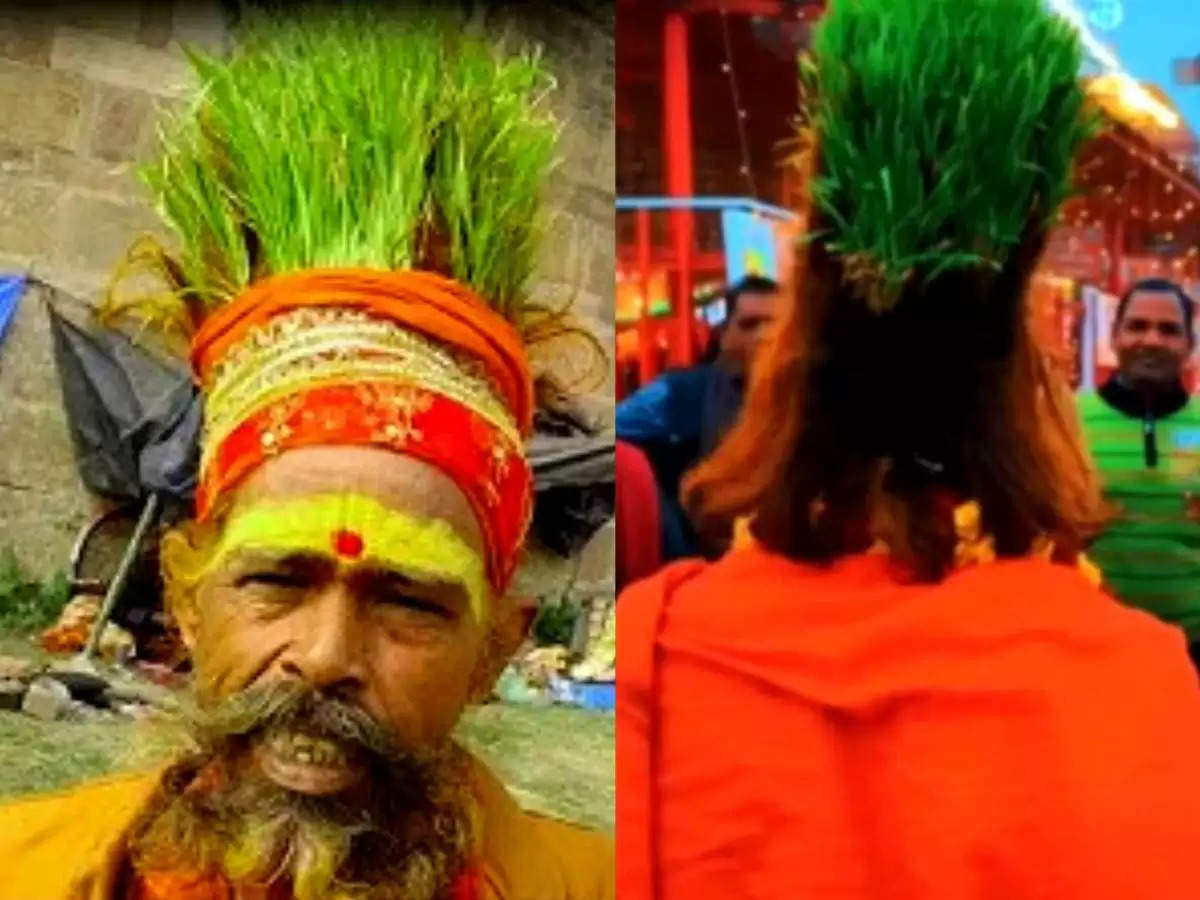 viral video : महाराज के हठ योग ने लोगों को किया हैरान, सिर पर उगाई गेहूं