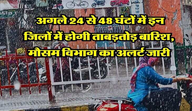 IMD Rain Alert&nbsp;: अगले 24 से 48 घंटों में इन जिलों में होगी ताबड़तोड़ बारिश, मौसम विभाग का अलर्ट जारी