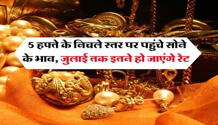 Gold Rate : 5 हफ्ते के निचले स्तर पर पहुंचे सोने के भाव, जुलाई तक इतने हो जाएंगे रेट