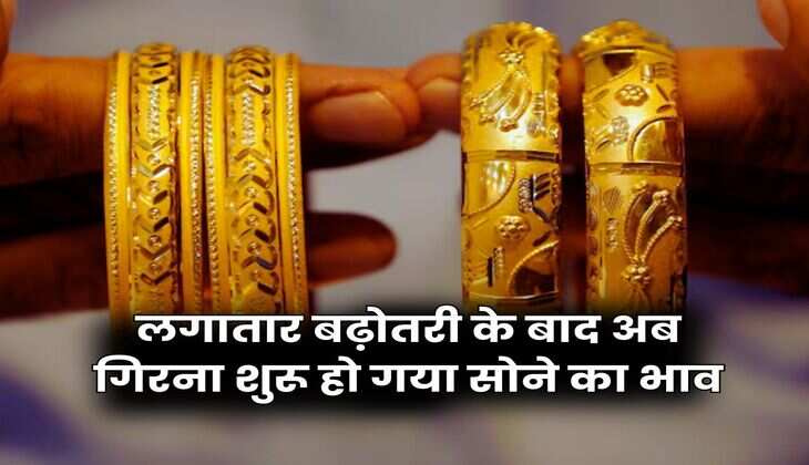 Gold Rate : लगातार बढ़ोतरी के बाद अब गिरना शुरू हो गया सोने का भाव, जानिए 10 ग्राम गोल्ड के नए रेट