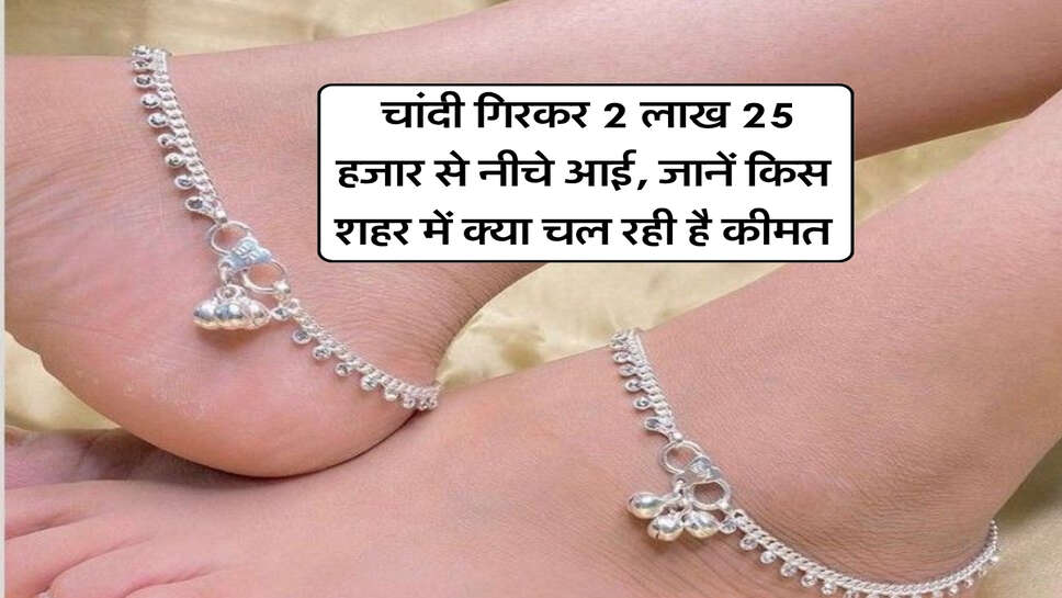 Silver Rate 2026 : चांदी गिरकर 2 लाख 25 हजार से नीचे आई, जानें किस शहर में क्या चल रही है कीमत