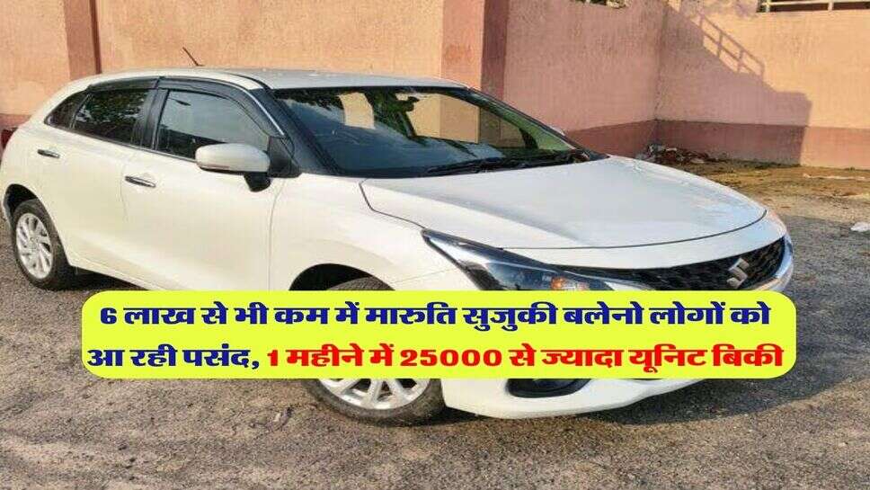6 लाख से भी कम में मारुति सुजुकी बलेनो लोगों को आ रही पसंद, 1 महीने में 25000 से ज्यादा यूनिट बिकी