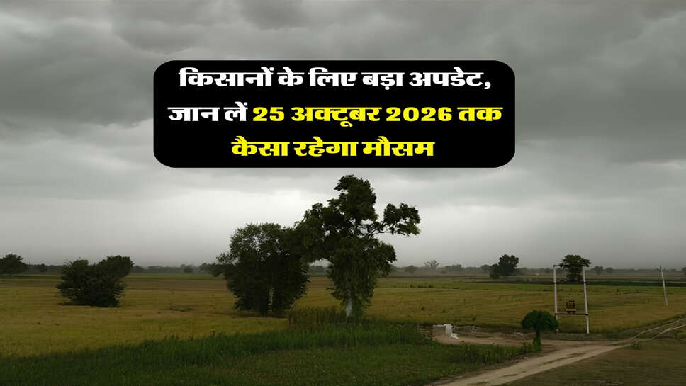किसानों के लिए बड़ा अपडेट, जान लें&nbsp;25 अक्टूबर 2026 तक कैसा रहेगा मौसम&nbsp;