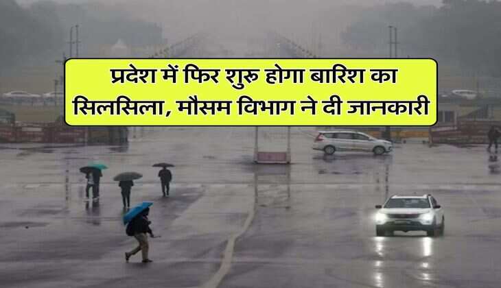 Weather update : प्रदेश में फिर शुरू होगा बारिश का सिलसिला, मौसम विभाग ने दी जानकारी