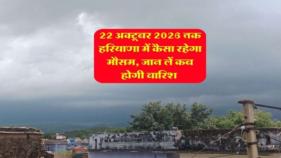 22 अक्टूबर 2026 तक हरियाणा में कैसा रहेगा मौसम, जान लें कब होगी बारिश&nbsp;