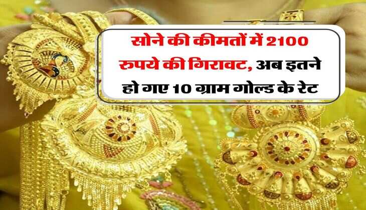 Gold Rate : सोने की कीमतों में 2100 रुपये की गिरावट, अब इतने हो गए 10 ग्राम गोल्ड के रेट