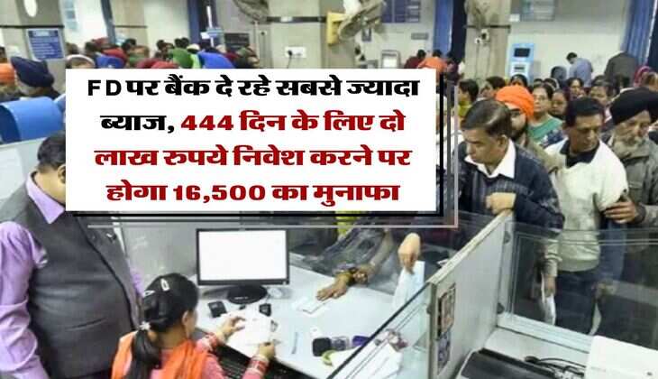 FD पर बैंक दे रहे सबसे ज्यादा ब्याज, 444 दिन के लिए दो लाख रुपये निवेश करने पर होगा 16,500 का मुनाफा&nbsp;