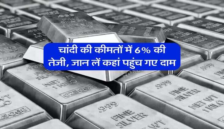 Silver Price : चांदी की कीमतों में 6% की तेजी, जान लें कहां पहुंच गए दाम