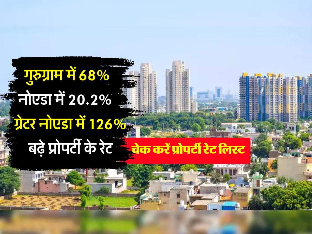 Delhi NCR Property Rate:  गुरुग्राम में 68% ,नोएडा में 20.2% और ग्रेटर नोएडा में 126% बढ़े प्रोपर्टी के रेट