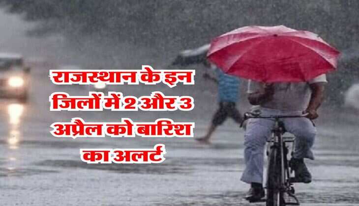 Rajasthan Weather : राजस्थान के इन जिलों में 2 और 3 अप्रैल को बारिश का अलर्ट, जानिये मौसम का पूर्वानुमान