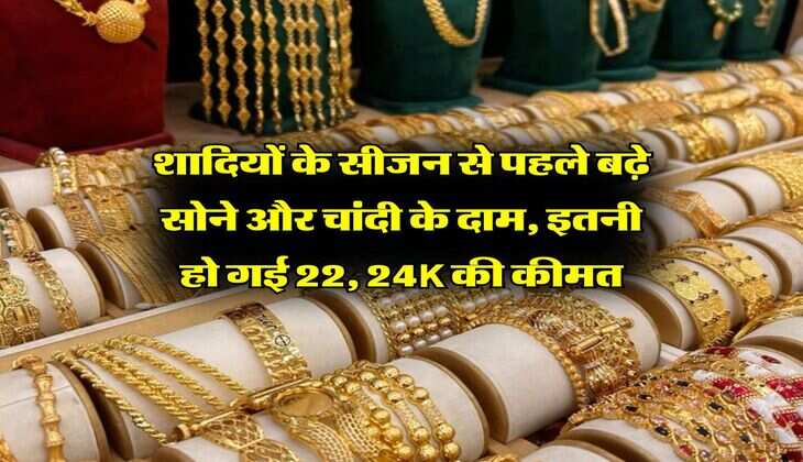 Gold Rate : शादियों के सीजन से पहले बढ़े सोने और चांदी के दाम, इतनी हो गई 22, 24K की कीमत