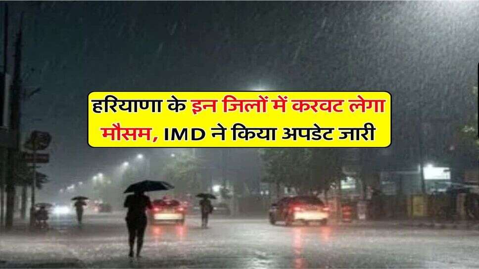 Haryana Weather : हरियाणा के इन जिलों में करवट लेगा मौसम, IMD ने किया अपडेट जारी