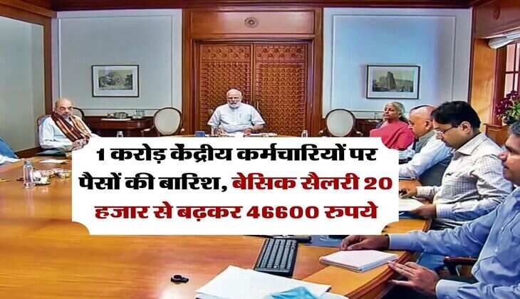 8th pay commission : 1 करोड़ केंद्रीय कर्मचारियों पर पैसों की बारिश, बेसिक सैलरी 20 हजार से बढ़कर 46600 रुपये