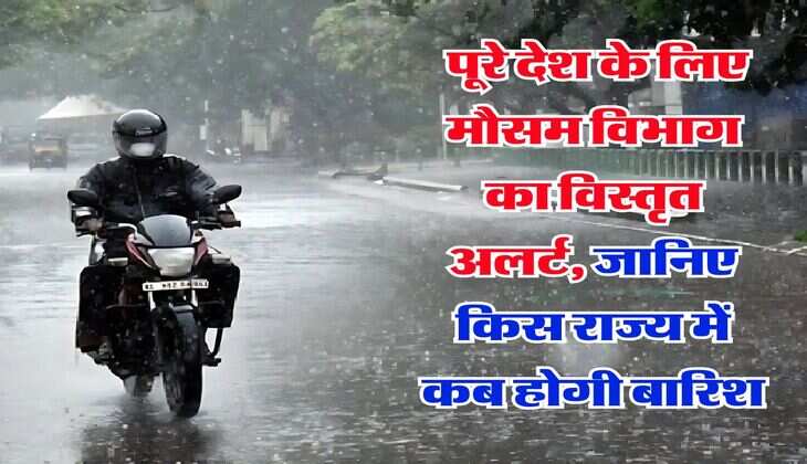 Monsoon Rain Alert : पूरे देश के लिए मौसम विभाग का विस्तृत अलर्ट, जानिए किस राज्य में कब होगी बारिश