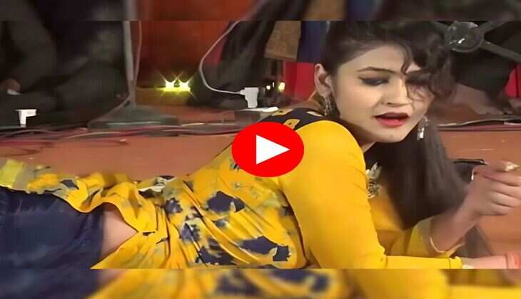 Haryanvi Dance : गोरी नागोरी ने डांस के दौरान स्टेज पर लेटकर दिखाई हसीन अदा, लोगों ने बना ली वीडियो 