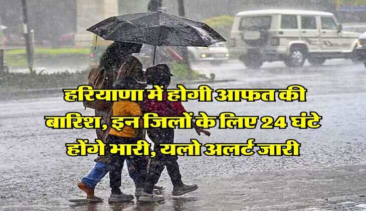 Haryana Monsoon Alert : हरियाणा में होगी आफत की बारिश, इन जिलों के लिए 24 घंटे होंगे भारी, यलो अलर्ट जारी