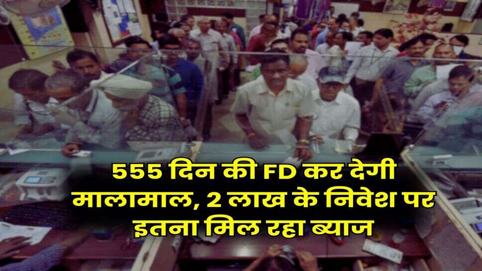 555 दिन की FD कर देगी मालामाल, 2 लाख के निवेश पर इतना मिल रहा ब्याज