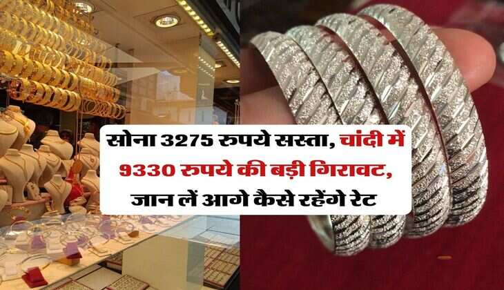 Gold Silver Rate : सोना 3275 रुपये सस्ता, चांदी में 9330 रुपये की बड़ी गिरावट, जान लें आगे कैसे रहेंगे रेट&nbsp;