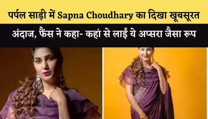 पर्पल साड़ी में&nbsp;Sapna Choudhary का दिखा खूबसूरत अंदाज, फैंस ने कहा- कहां से लाईं ये अप्सरा जैसा रूप