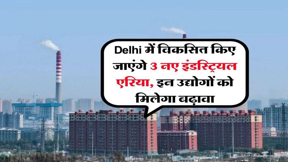 Delhi में विकसित किए जाएंगे 3 नए इंडस्ट्रियल एरिया, इन उद्योगों को मिलेगा बढ़ावा