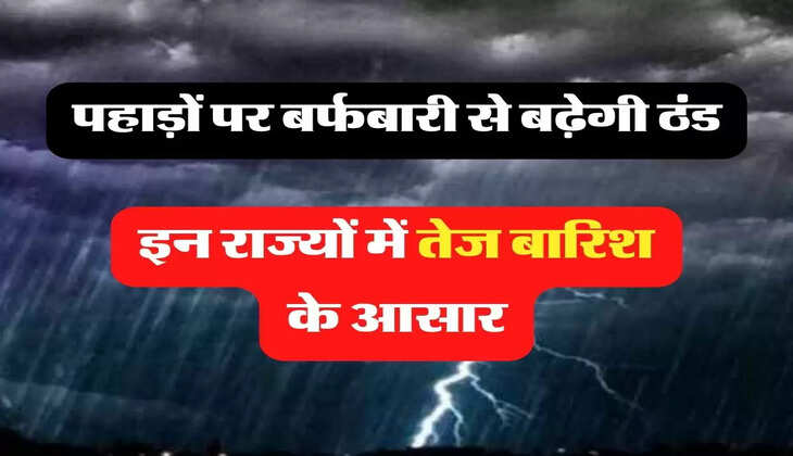 weather Latest Alert: पहाड़ों पर बर्फबारी से बढ़ेगी ठंड, इन राज्यों में तेज बारिश के आसार