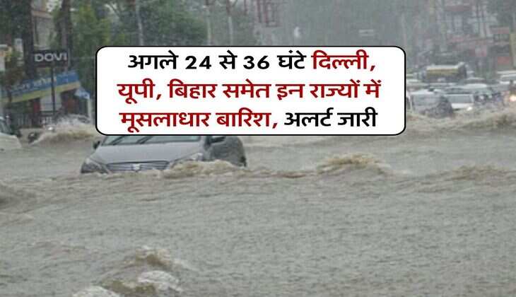 IMD Rain Alert : अगले 24 से 36 घंटे दिल्ली, यूपी, बिहार समेत इन राज्यों में मूसलाधार बारिश, अलर्ट जारी