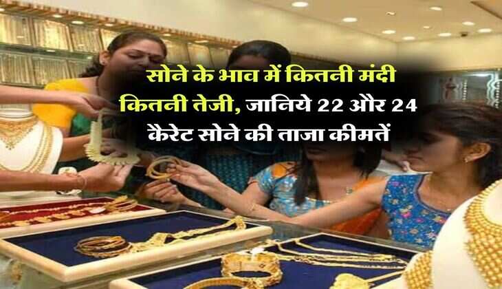 Gold Rate : सोने के भाव में कितनी मंदी कितनी तेजी, जानिये 22 और 24 कैरेट सोने की ताजा कीमतें