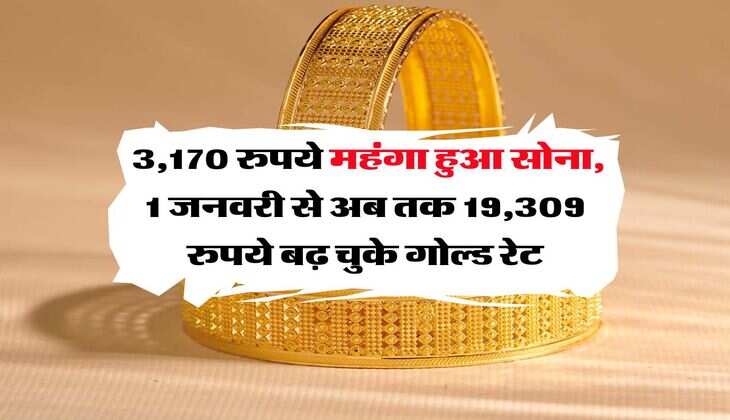 Gold Rate : 3,170 रुपये महंगा हुआ सोना, 1 जनवरी से अब तक 19,309 रुपये बढ़ चुके गोल्ड रेट