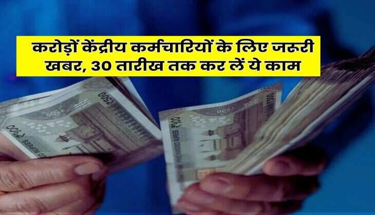 Central Government Employees : करोड़ों केंद्रीय कर्मचारियों के लिए जरूरी खबर, 30 तारीख तक कर लें ये काम