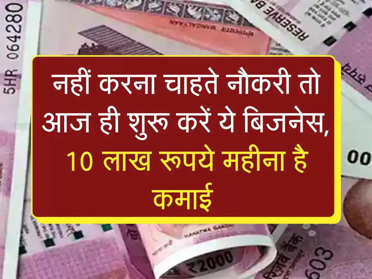 नहीं करना चाहते नौकरी तो आज ही शुरू करें ये बिजनेस, 10 लाख रूपये महीना है कमाई 