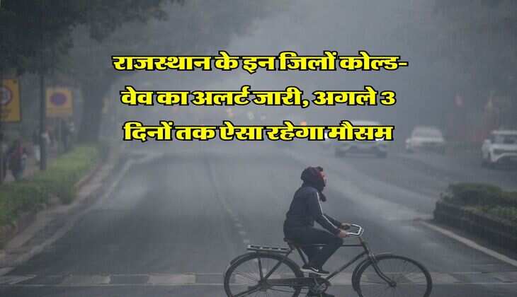 Weather Forecast : राजस्थान के इन जिलों कोल्ड-वेव का अलर्ट जारी, अगले 3 दिनों तक ऐसा रहेगा मौसम