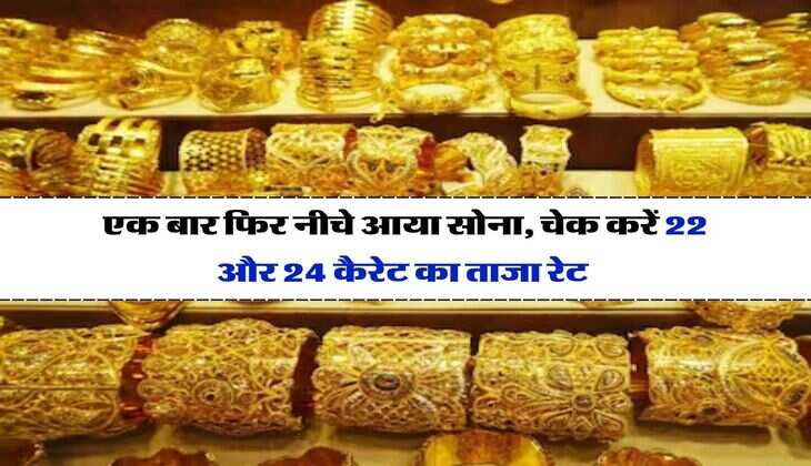 UP Gold Rate : एक बार फिर नीचे आया सोना, चेक करें 22 और 24 कैरेट का ताजा रेट&nbsp;