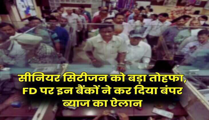 सीनियर सिटीजन को बड़ा तोहफा, FD पर इन बैंकों ने कर दिया बंपर ब्याज का ऐलान