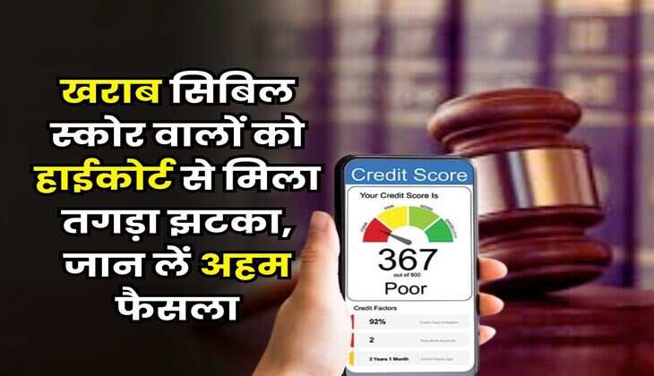 CIBIL Score : खराब सिबिल स्कोर वालों को हाईकोर्ट से मिला तगड़ा झटका, जान लें अहम फैसला